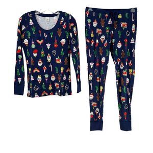Festive Navy Women's Pajama Set